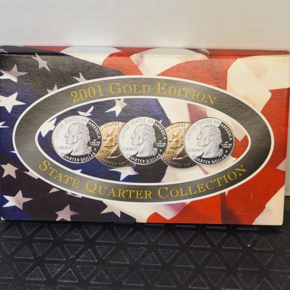 2001 D Gold Edition State Quarter Collection with Certificate of Authenticity